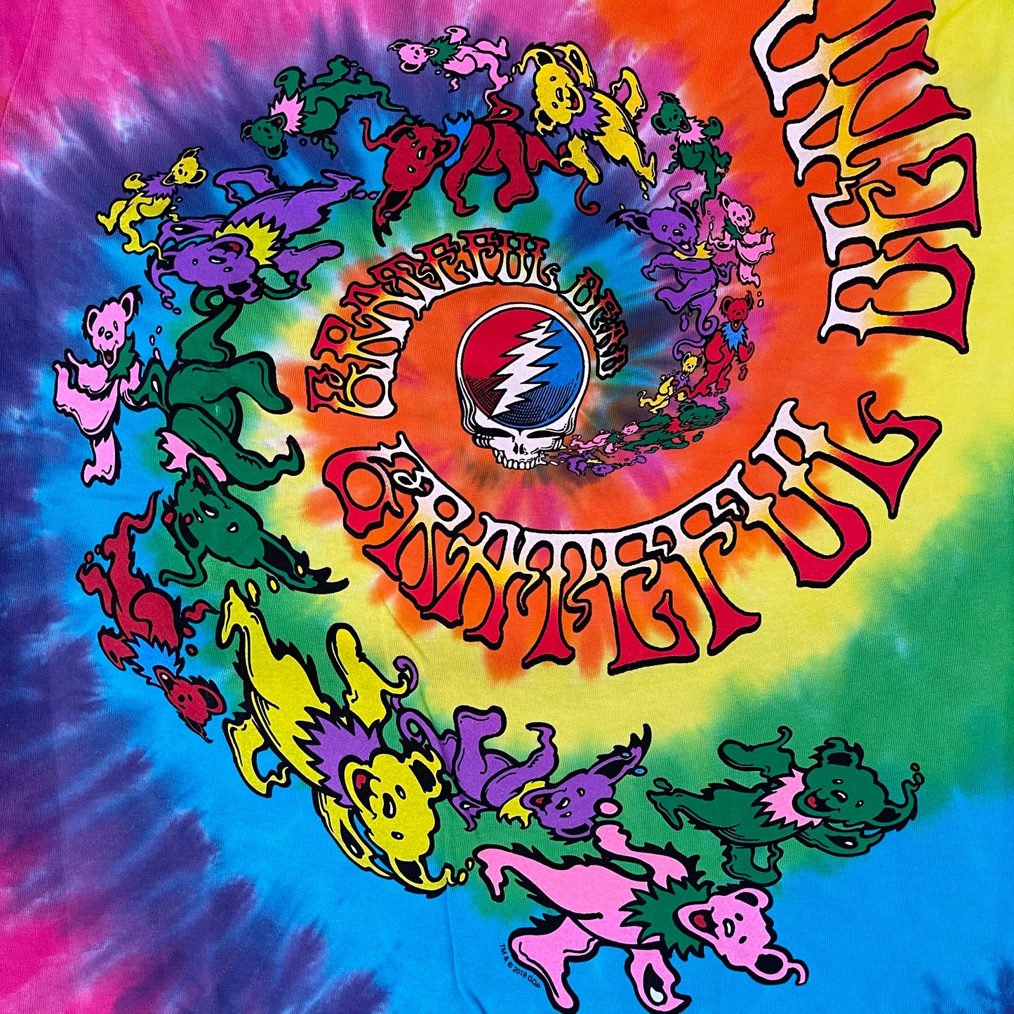 Grateful Dead Spiral Trippy Bears Tie-Dye T-Shirt | Grateful Dead UK