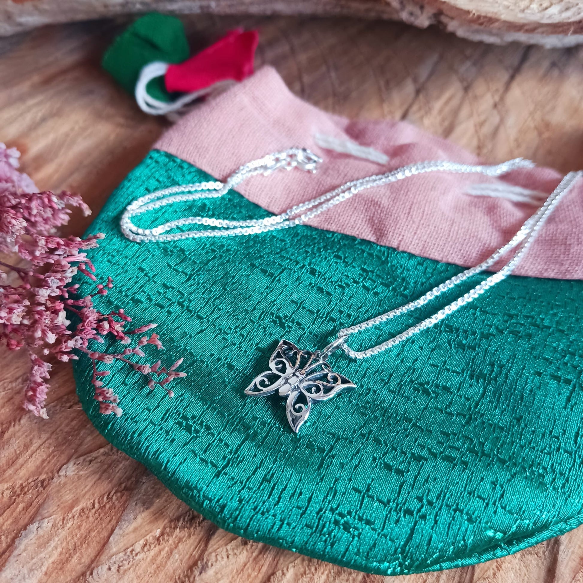 Sterling Silver Butterfly Pendant on Silver Chain