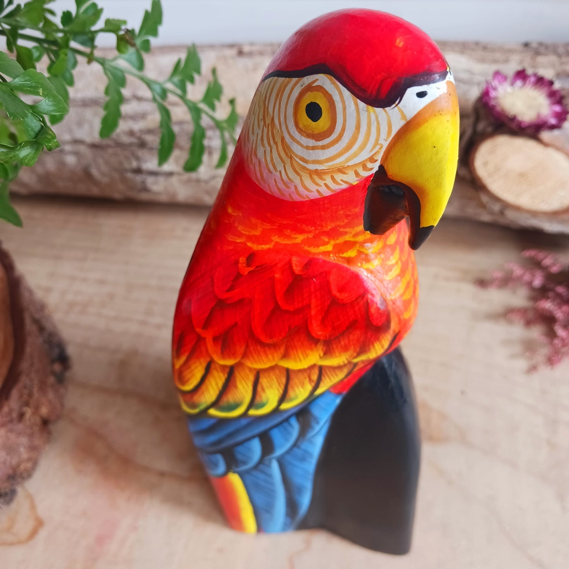 Handmade Parrot Woodcarving