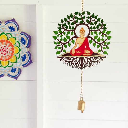 Add a touch of colour and spirituality to your home or garden with this unique Recycled Metal Buddha Wind Chime. Featuring a colourful Buddha design, this charming decoration combines a rustic, upcycled finish with the peaceful symbolism of Buddha, making it a lovely addition to any spiritual space.