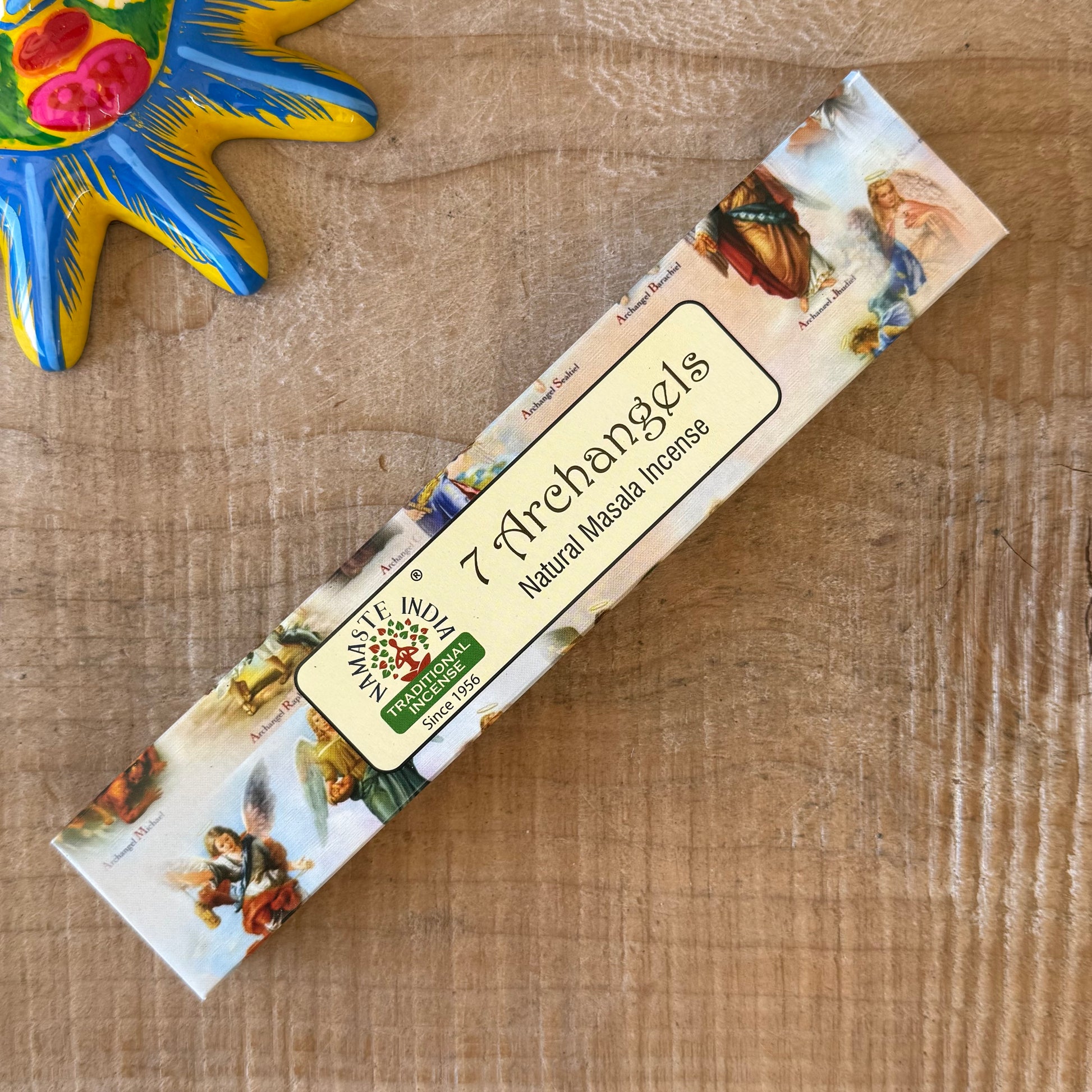 Namaste Mandala 7 Archangels incense with vetiver aroma. Ideal for protection, meditation, relaxation and spiritual rituals.