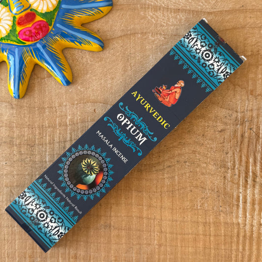 Ayurvedic Masala Opium Incense Sticks – Deep Meditative Ritual Incense

Ayurvedic opium incense sticks with deep exotic aroma. Ideal for meditation, relaxation, rituals and spiritual balance.