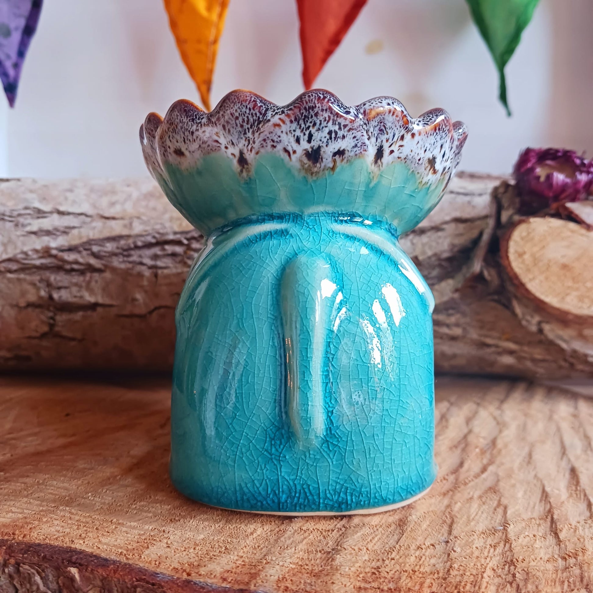 Turquoise Ceramic Elephant Essential Oil & Wax Burner