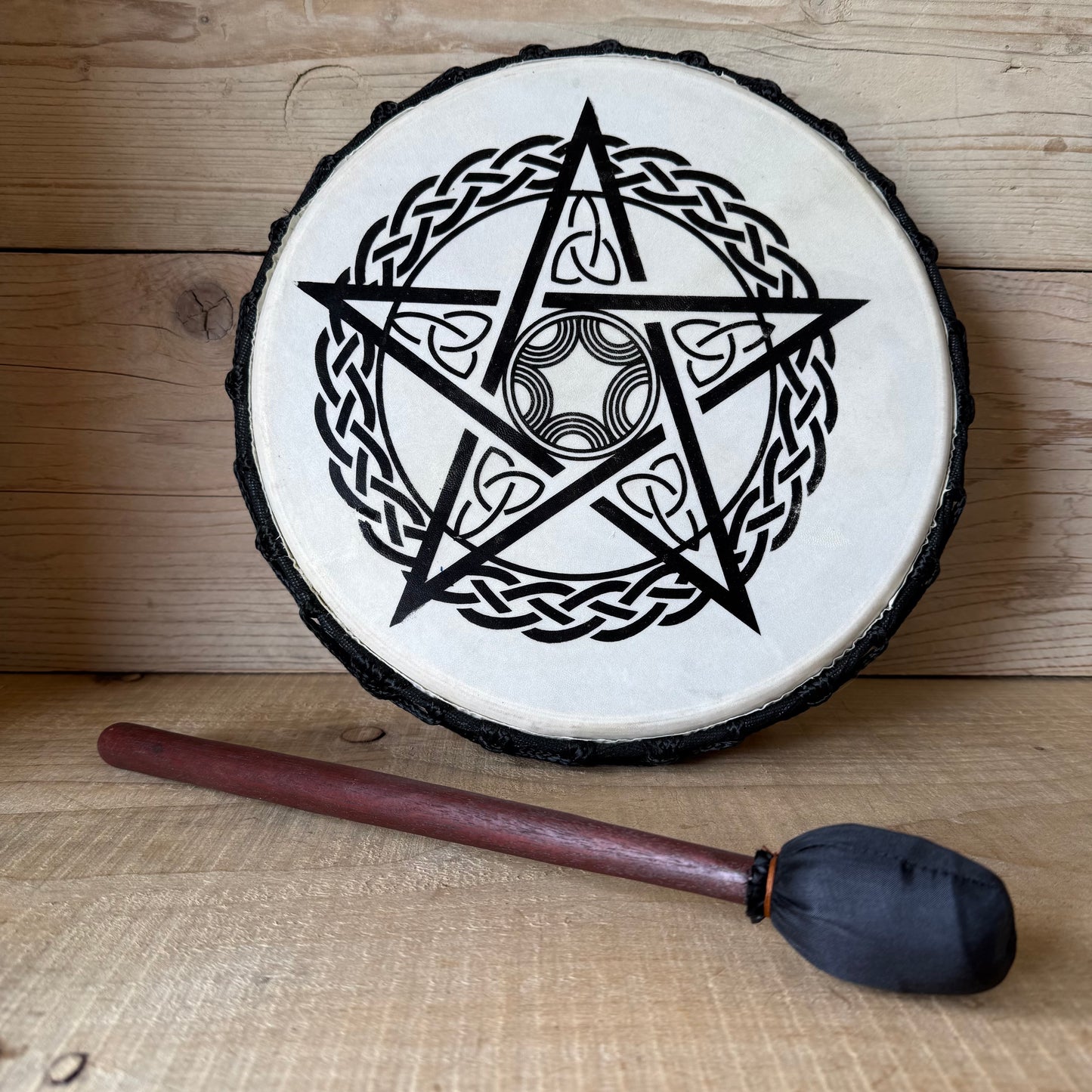 Medium Pentacle Shamanic Drum – Sacred Pagan Ritual & Meditation Drum