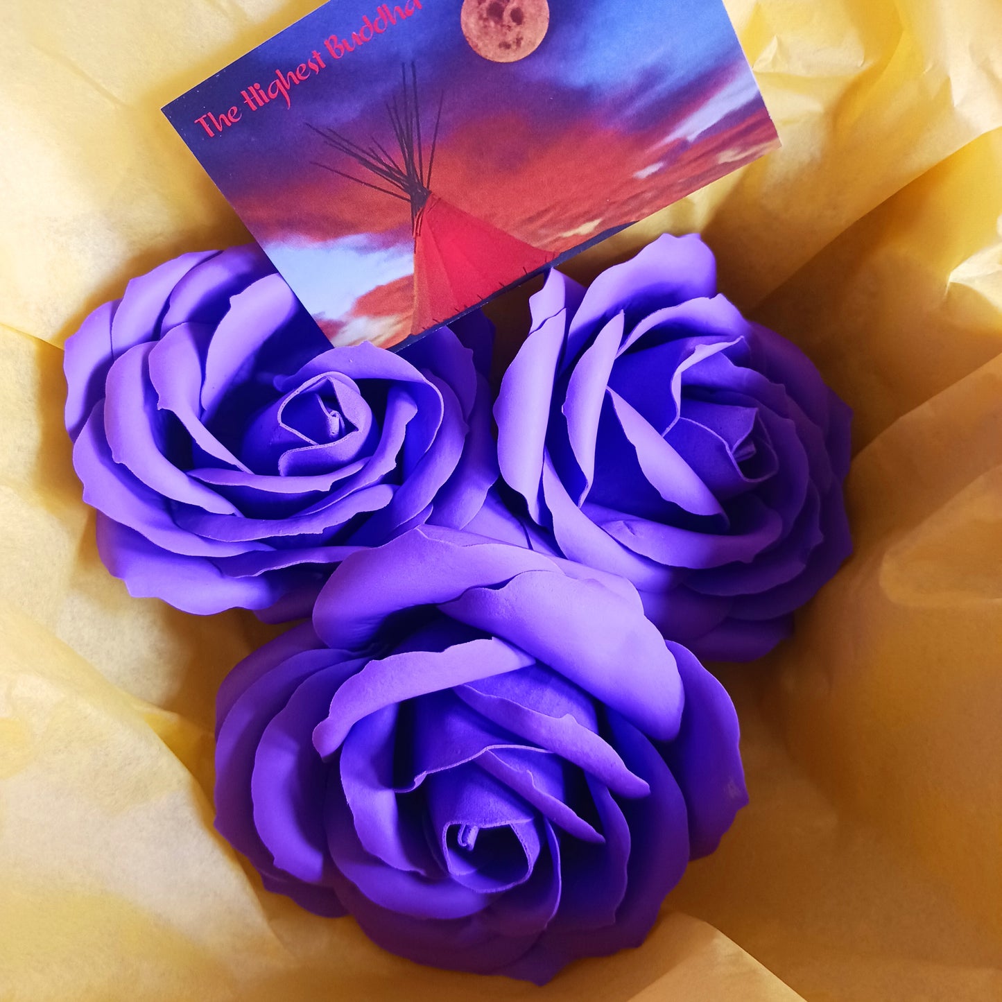 Luxury Violet Soap Flowers | Set of 3