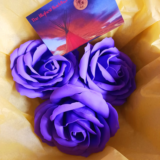 Luxury Violet Soap Flowers | Set of 3