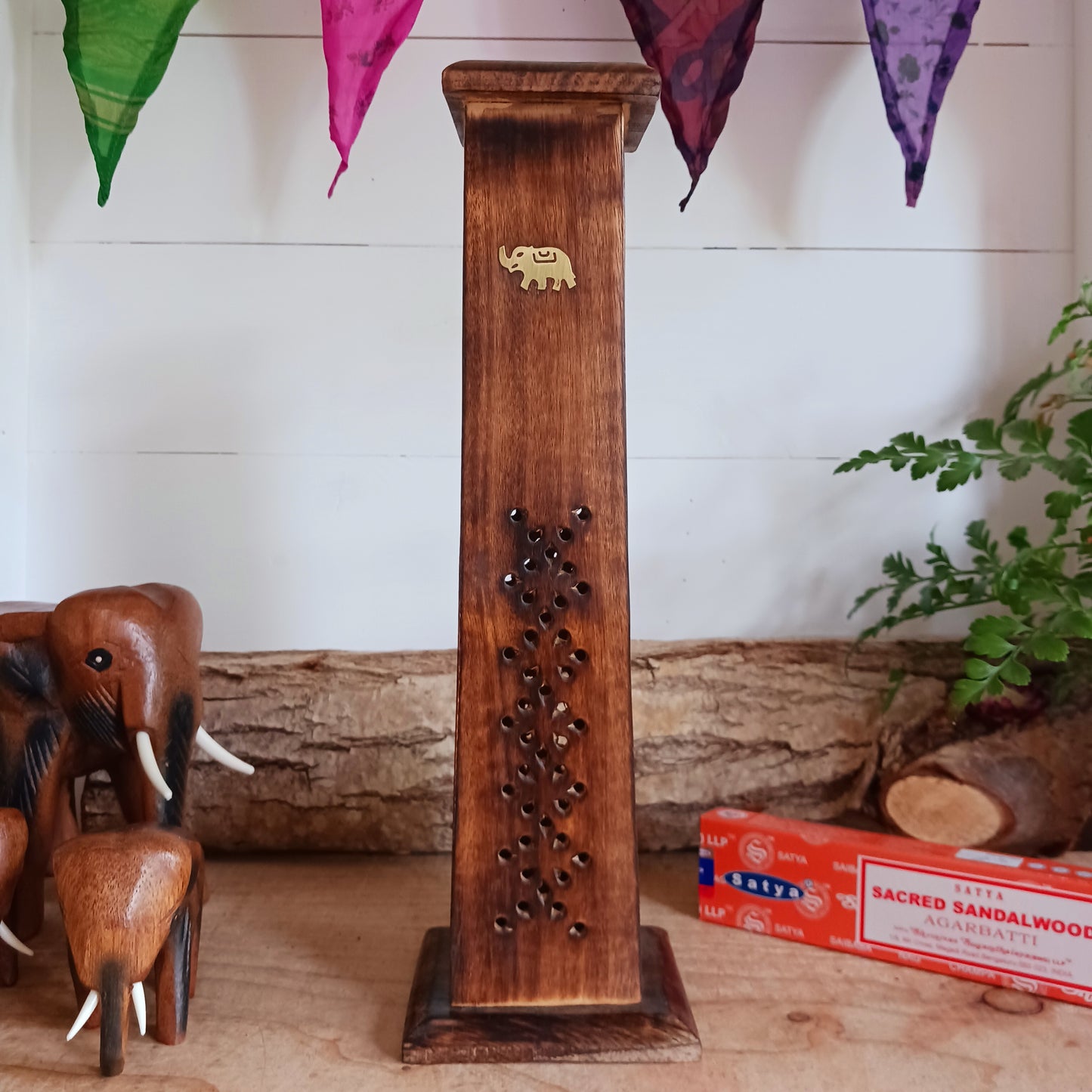 Mango Wood Incense Tower | Elephant