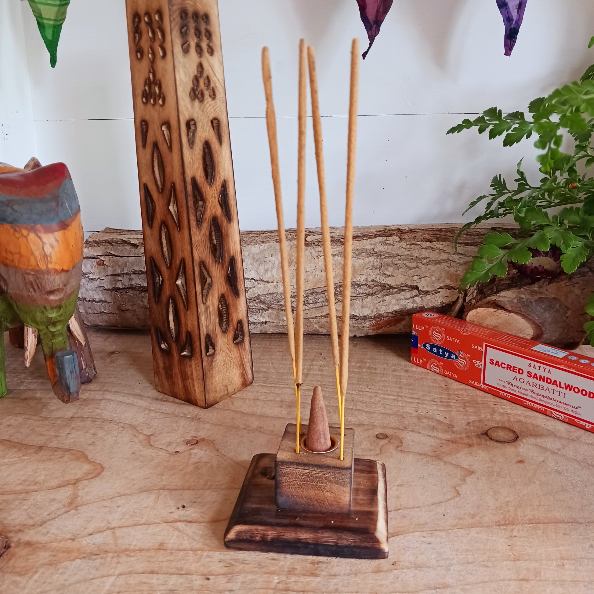 Mango Wood Incense Tower