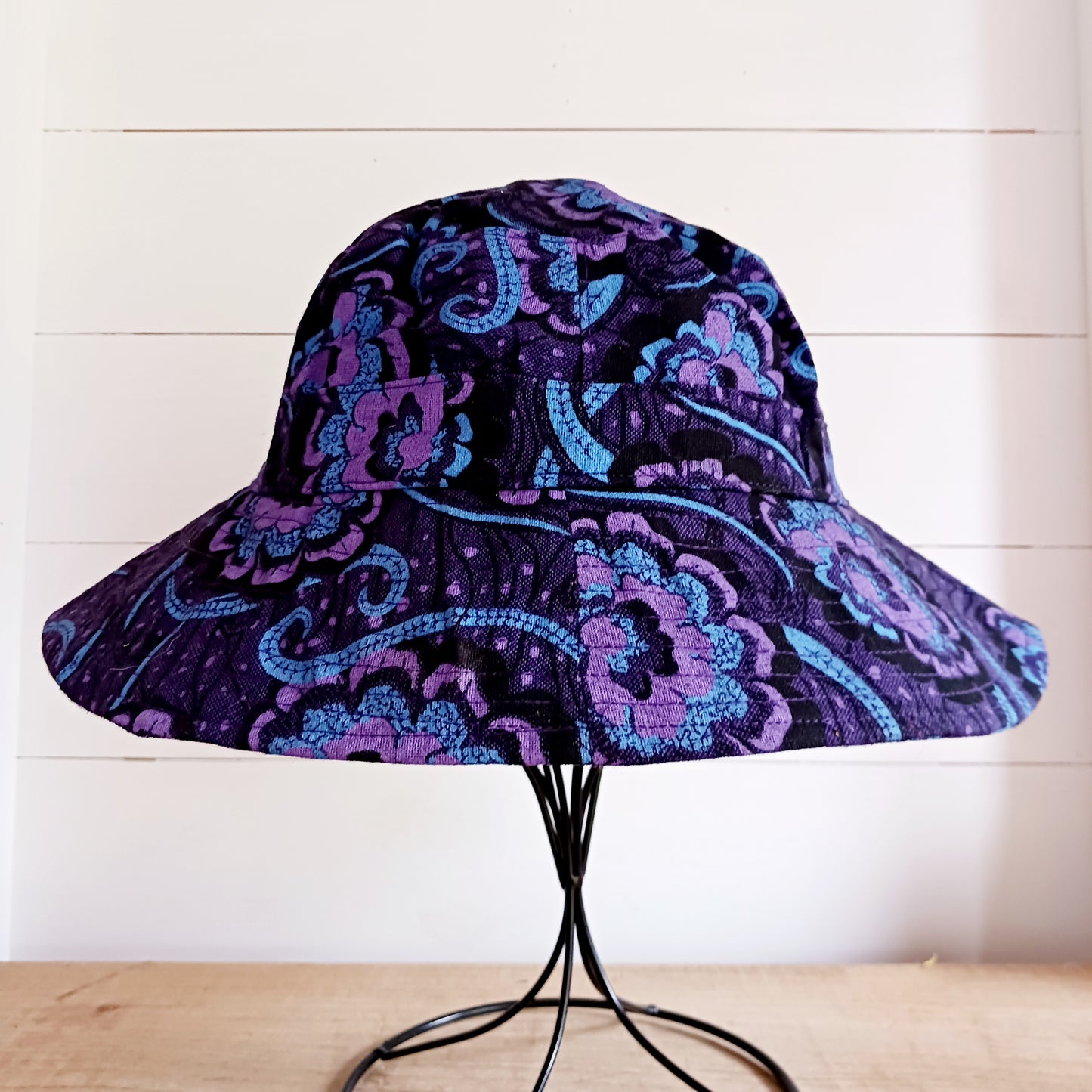 Cotton Retro Sun Hat | Purple