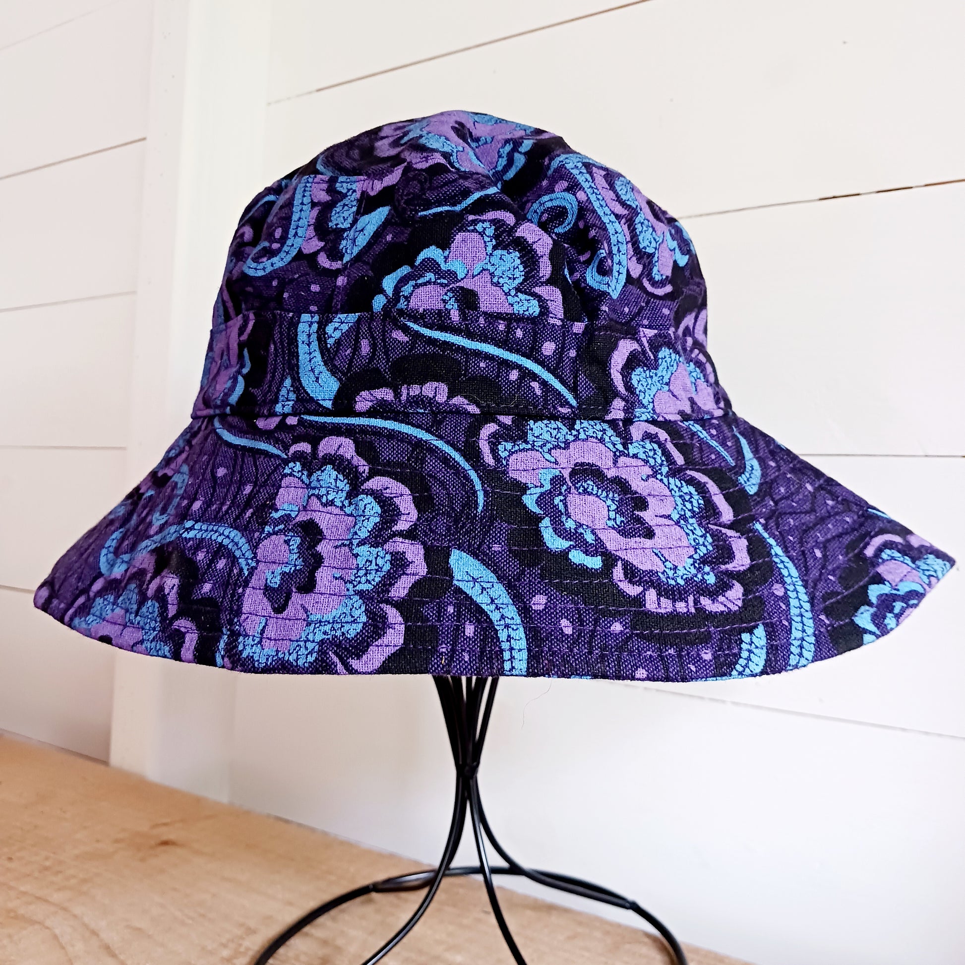 Cotton Retro Sun Hat | Purple