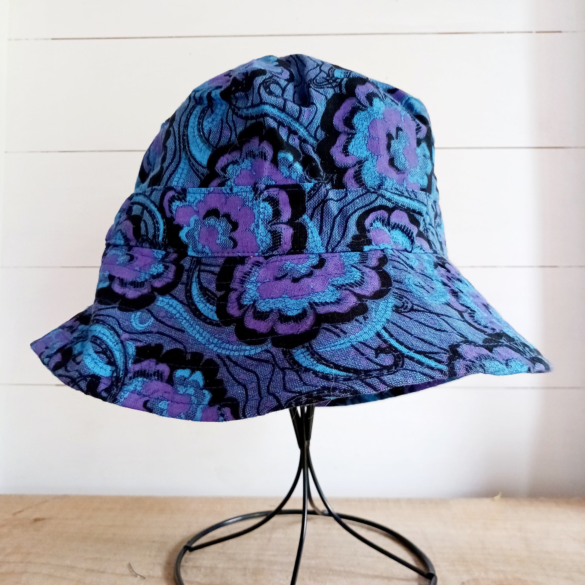 Cotton Retro Sun Hat | Blue