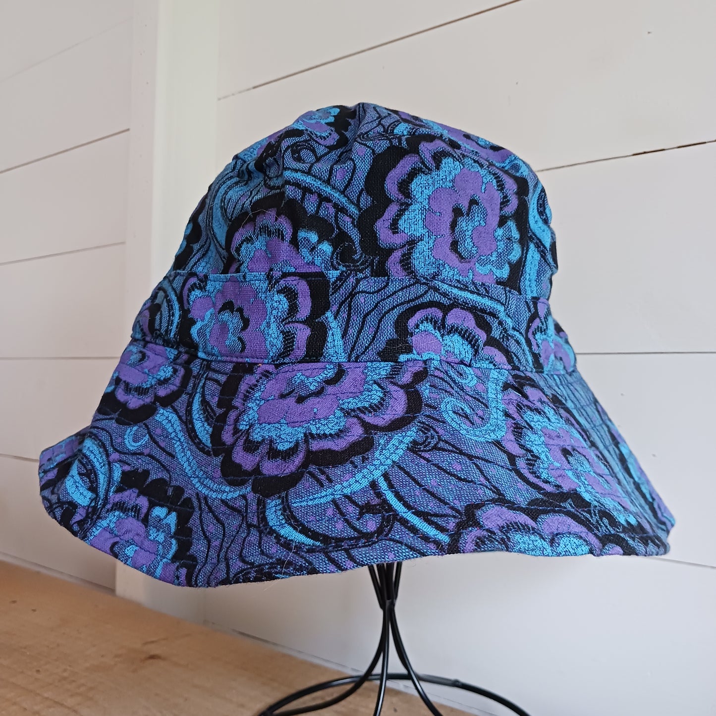 Cotton Retro Sun Hat | Blue