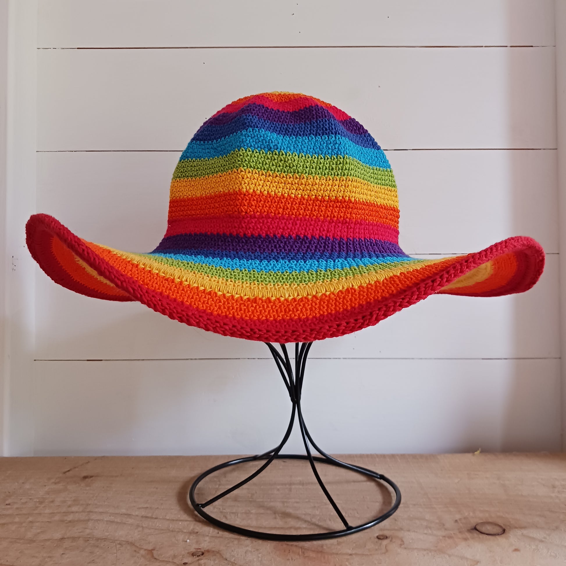 Rainbow Cotton Crochet Sun Hat | #21