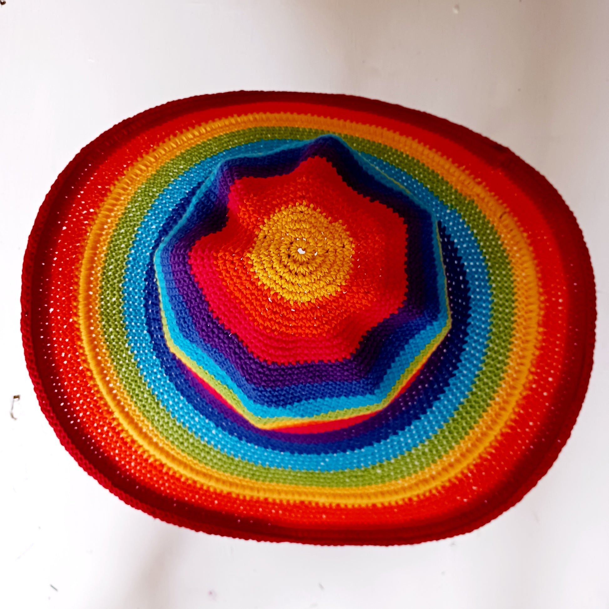 Rainbow Cotton Crochet Sun Hat | #21