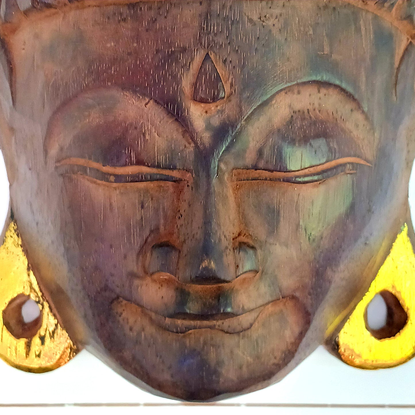 Hand carved Wooden Buddha Mask | Large