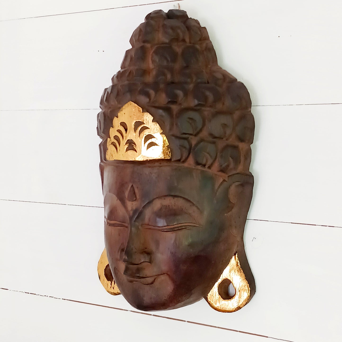 Hand carved Wooden Buddha Mask | Large