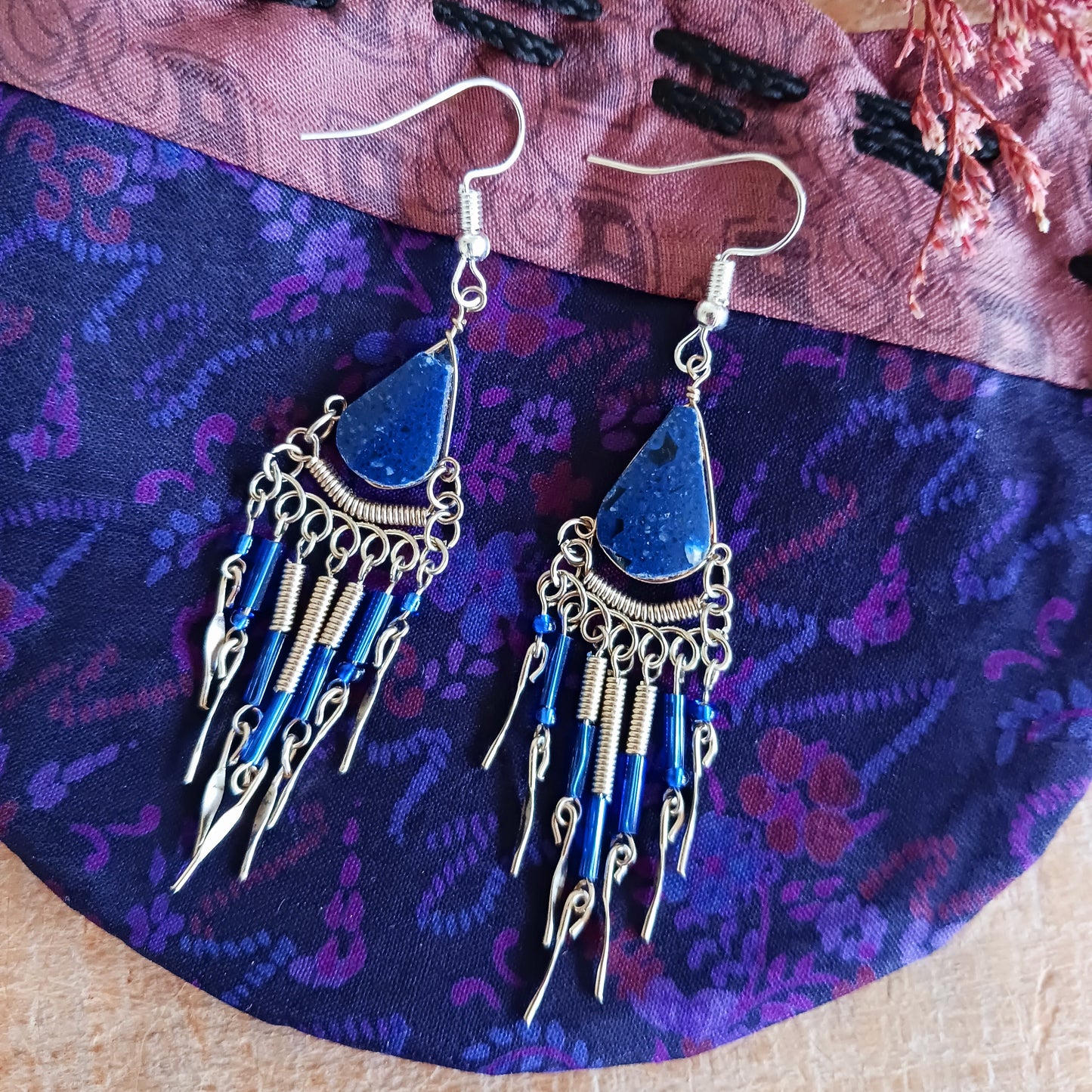 Peruvian Stone Tear Drop Earrings