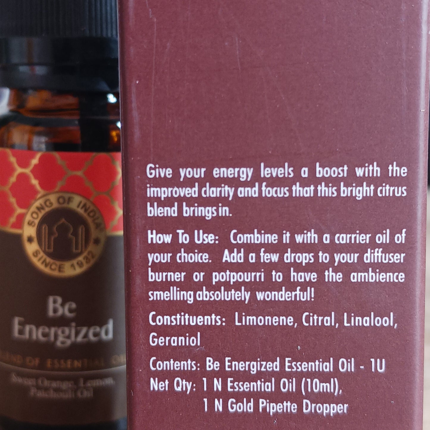 Song of India "Be Energized" Essential Oil Mix