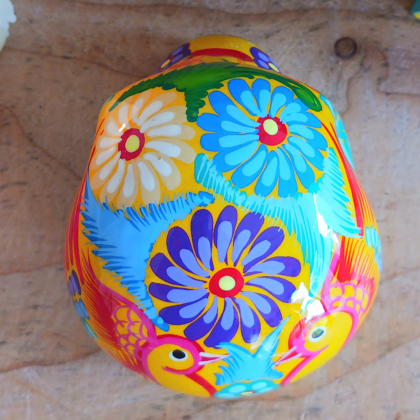 Mexican Painted Ceramic Candy Skull | Yellow