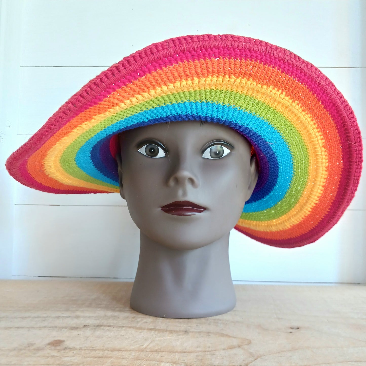 Rainbow Cotton Crochet Sun Hat