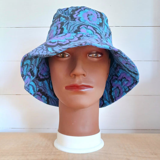 Cotton Retro Sun Hat | Blue