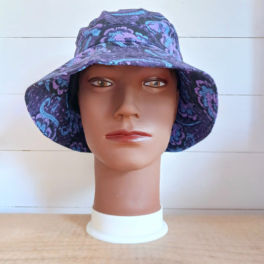 Cotton Retro Sun Hat | Purple