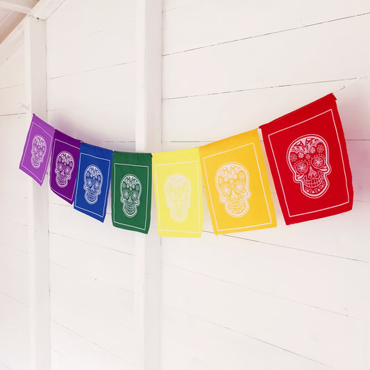 These bright Sugar Skull prayer flags will bring a small piece of colorful Mexican culture to your home.