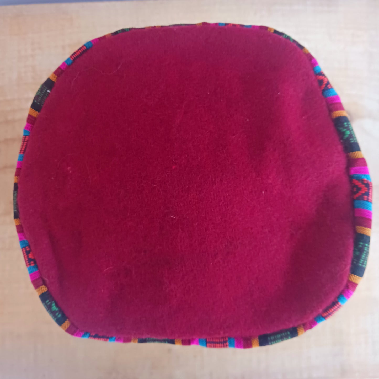 Tibetan Wool Smoking Hat | Red Medium