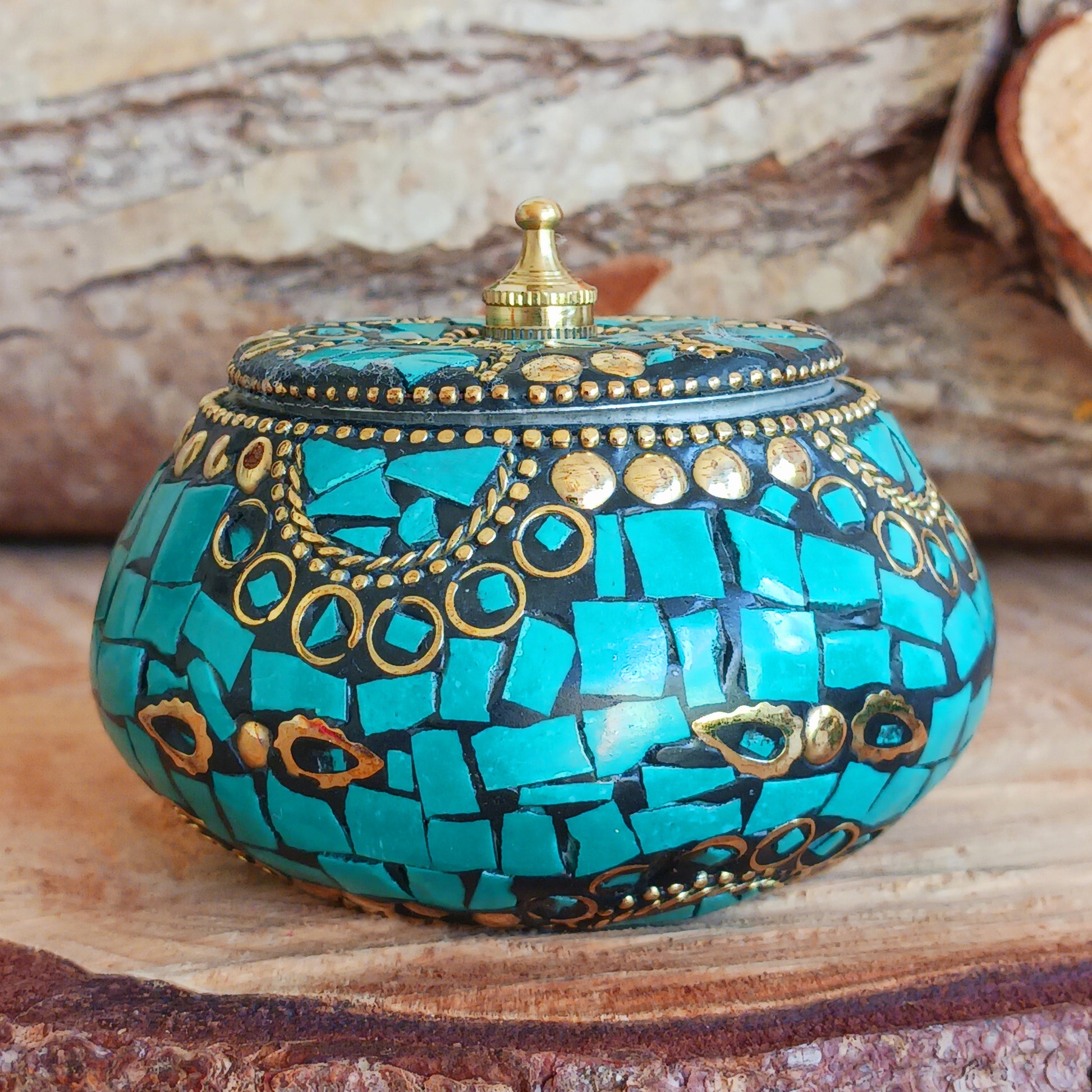 This beautiful handmade Tibetan jewellery box is a work of art and a great way to keep special pieces in your jewellery collection.