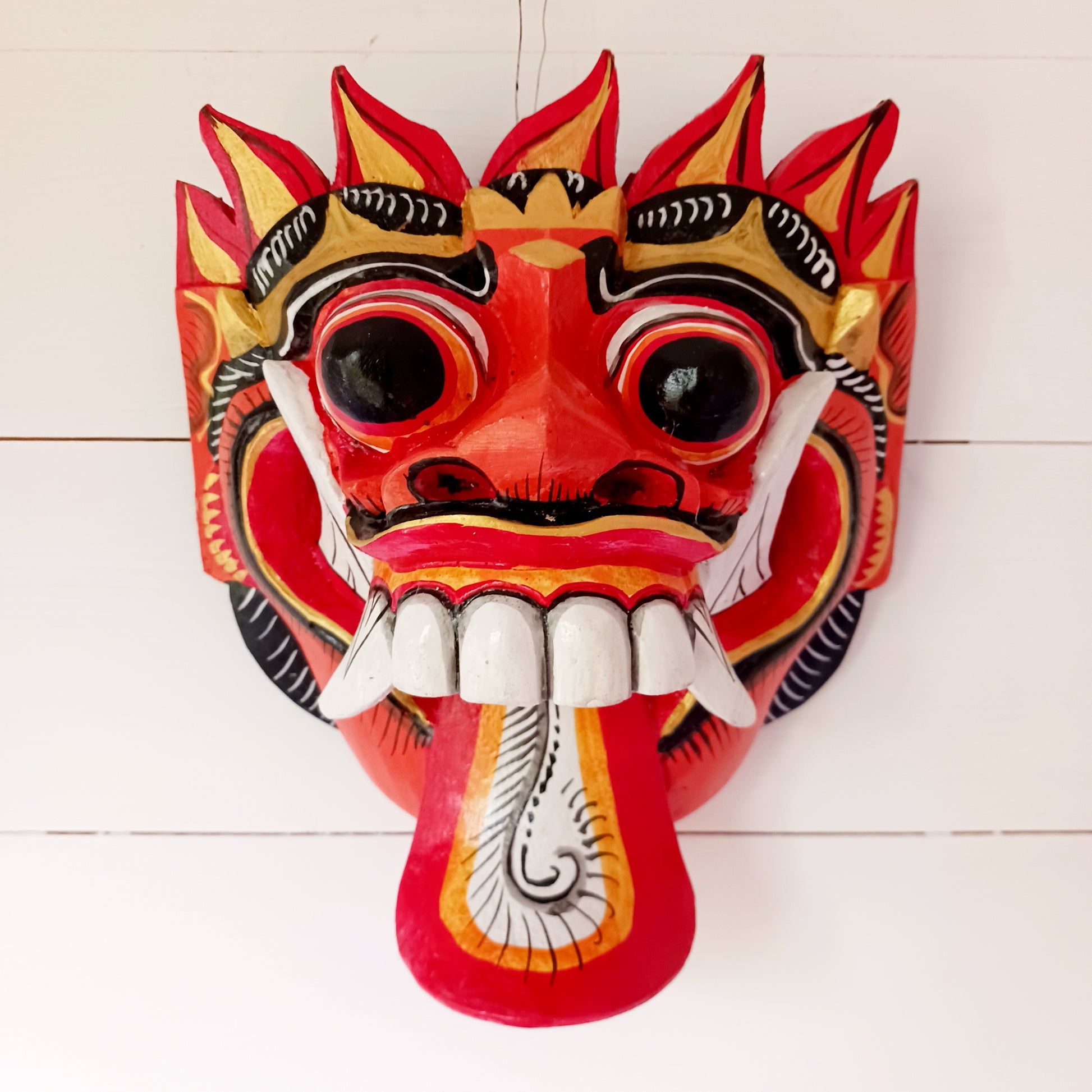 The Rangda mask is a traditional Balinese mask seen in the Barong dance.