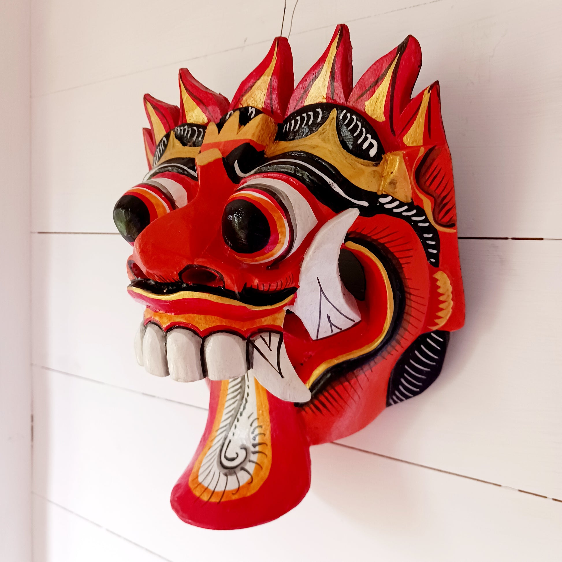 The Rangda mask is a traditional Balinese mask seen in the Barong dance.