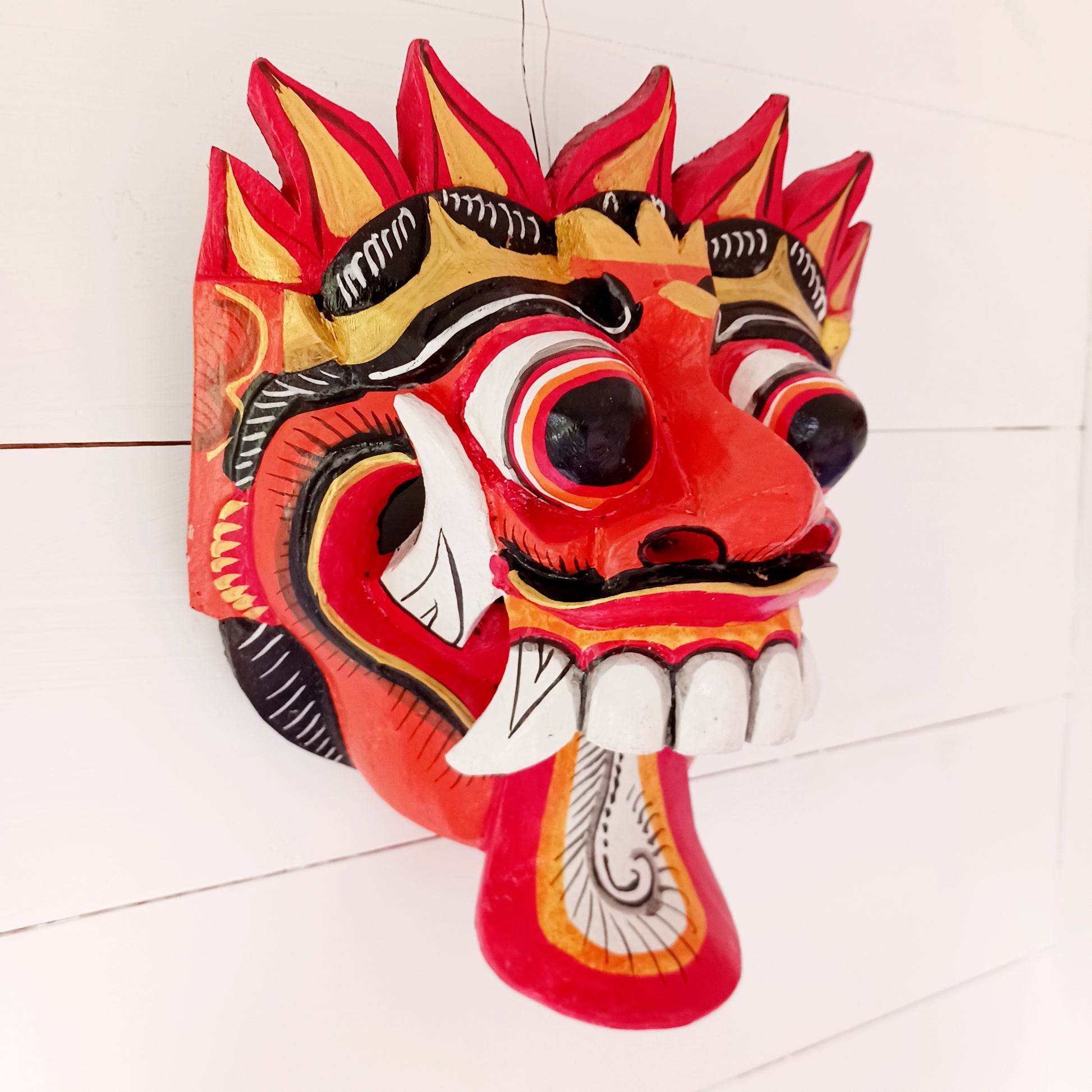 The Rangda mask is a traditional Balinese mask seen in the Barong dance.