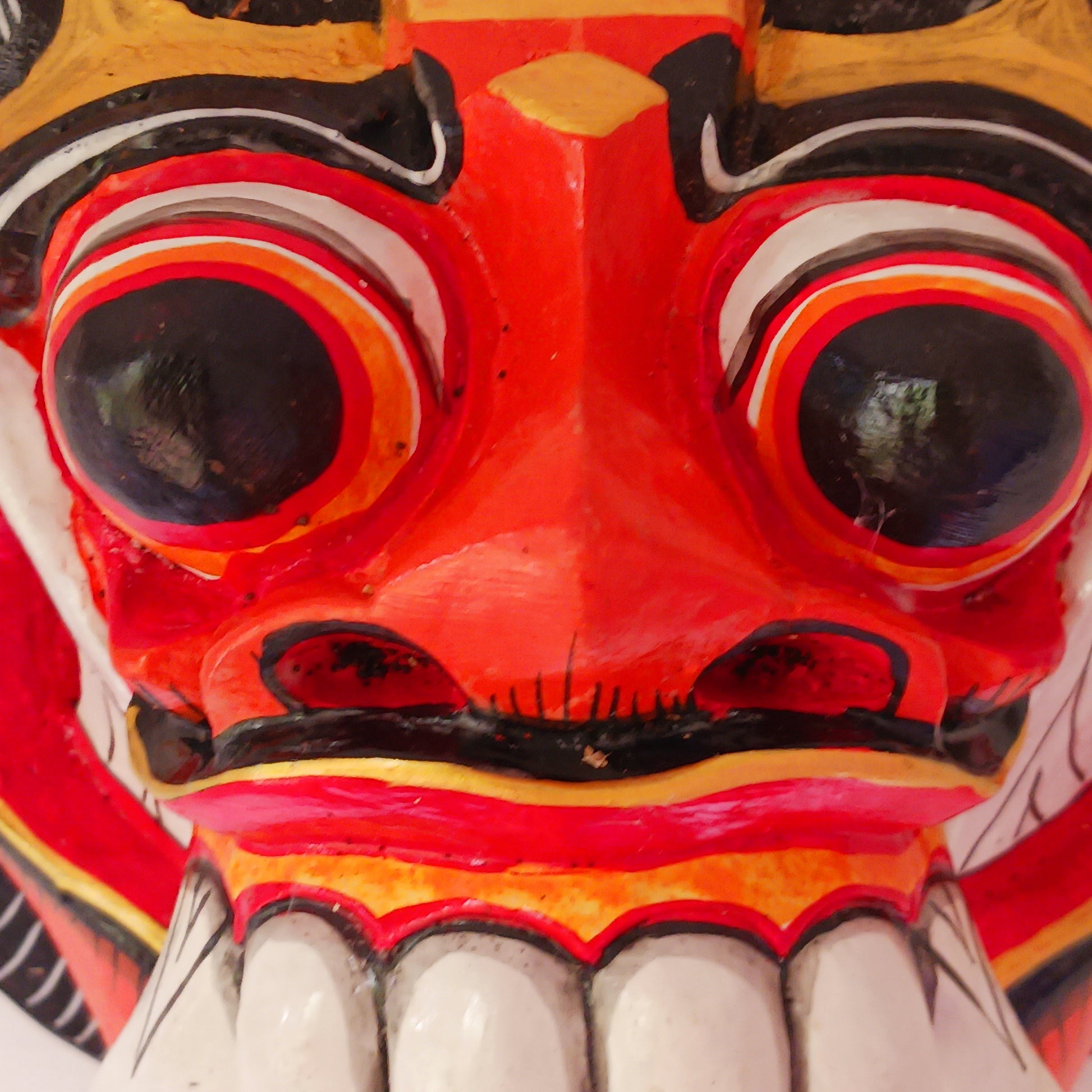 The Rangda mask is a traditional Balinese mask seen in the Barong dance.