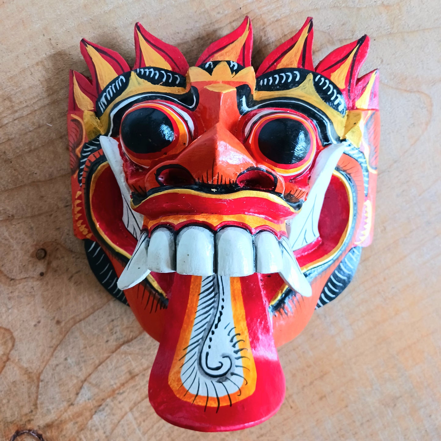 The Rangda mask is a traditional Balinese mask seen in the Barong dance.