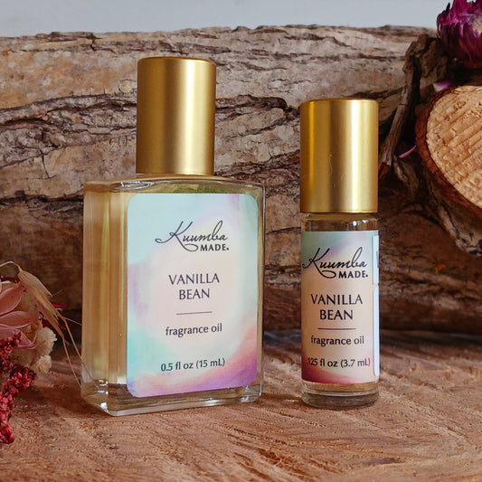 This Vanilla Bean fragrance is alluring yet calming. The beans of the vanilla orchid are exotic yet familiar. Kuumba Made is a company based in Arizona, USA that have been creating natural and organic body care products for over 25 years. The herbs and flowers they use in their products are grown in their own organic garden, on certified organic farms or ethically wild harvested.