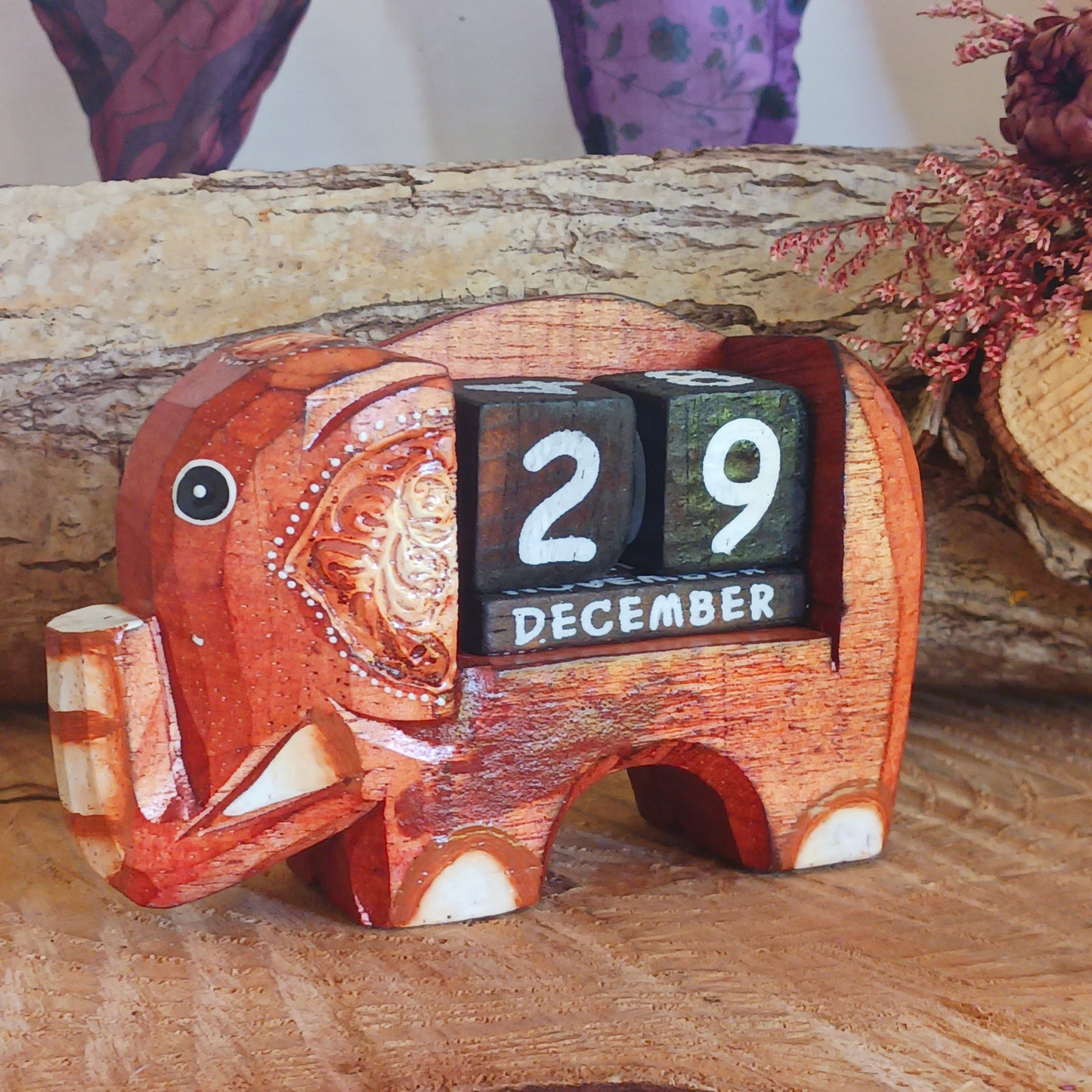 This fun, hand painted wooden calendar is perfect for your work or study space and makes a great desk-buddy too! Simply rotate the wooden blocks each day and use year after year.