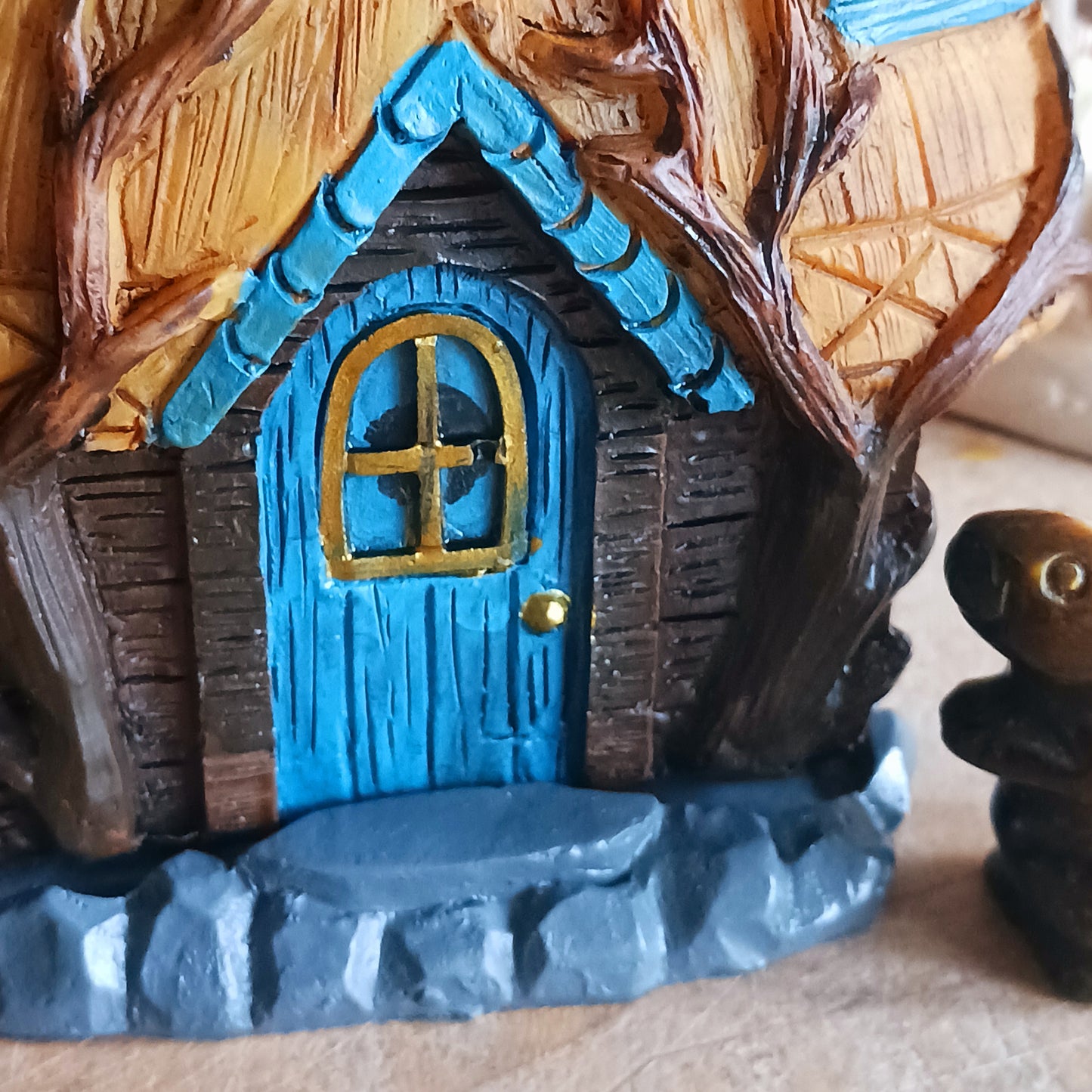 This adorable and detailed incense cone burner is shaped like a little fairy house called Buttercup Cottage. 
 Designed by Lisa Parker, you place an incense cone inside the cottage and watch as smoke rises from the chimney. The house comes in a little gift box making it the perfect gift for fairy and incense lovers!