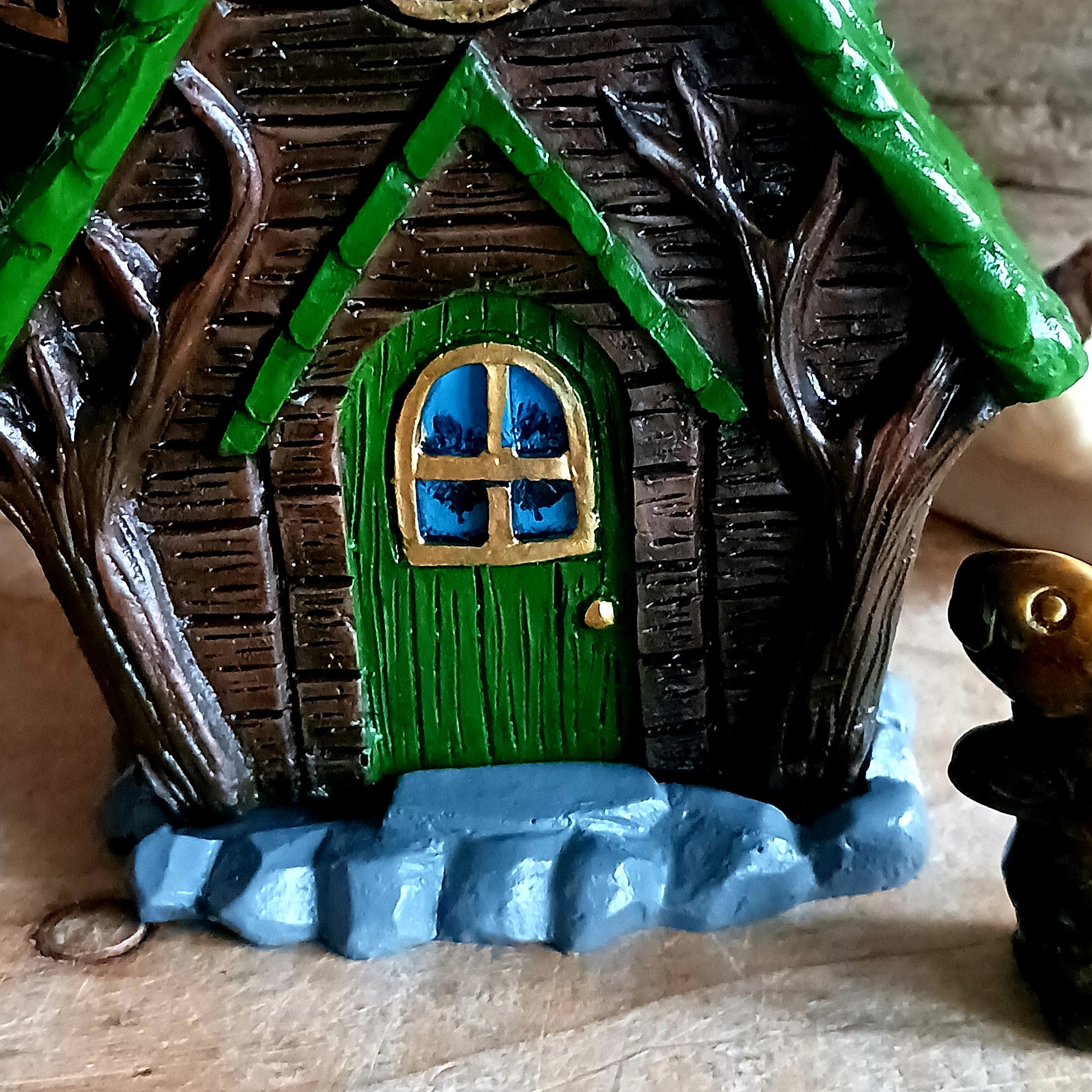 This adorable and detailed incense cone burner is shaped like a little fairy house called Woody Lodge. Designed by Lisa Parker, you place an incense cone inside the Woody Lodge and watch as smoke rises from the chimney. The house comes in a little gift box making it the perfect gift for fairy and incense lovers!