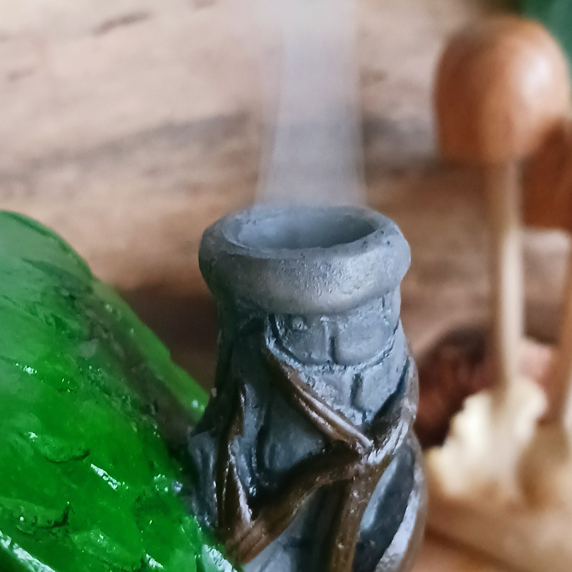 This adorable and detailed incense cone burner is shaped like a little fairy house called Woody Lodge. Designed by Lisa Parker, you place an incense cone inside the Woody Lodge and watch as smoke rises from the chimney. The house comes in a little gift box making it the perfect gift for fairy and incense lovers!