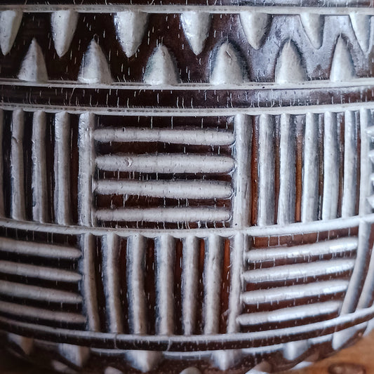 Bring authentic Balinese craftsmanship into your home with this hand-carved tribal wooden pot. Perfect for storing trinkets, small treasures, or displaying your favourite plants, this versatile pot adds a touch of boho charm to any space.