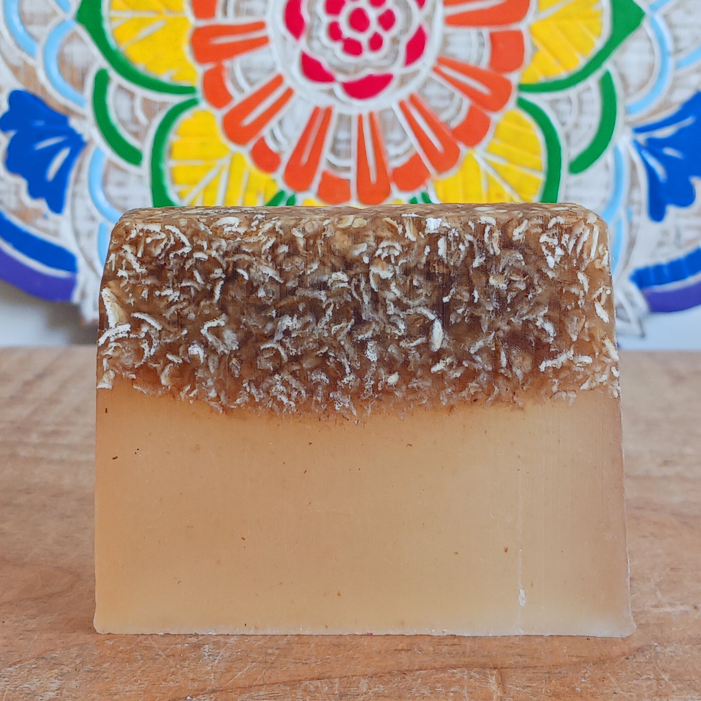 Treat yourself or someone special to our beautiful Honey &amp; Oatmeal Handcrafted Soap, lovingly made using the melt-and-pour method with quality ingredients. The naturally sweet-inspired scent of honey combines with wholesome oatmeal to create a comforting soap bar that is perfect for everyday bathing.