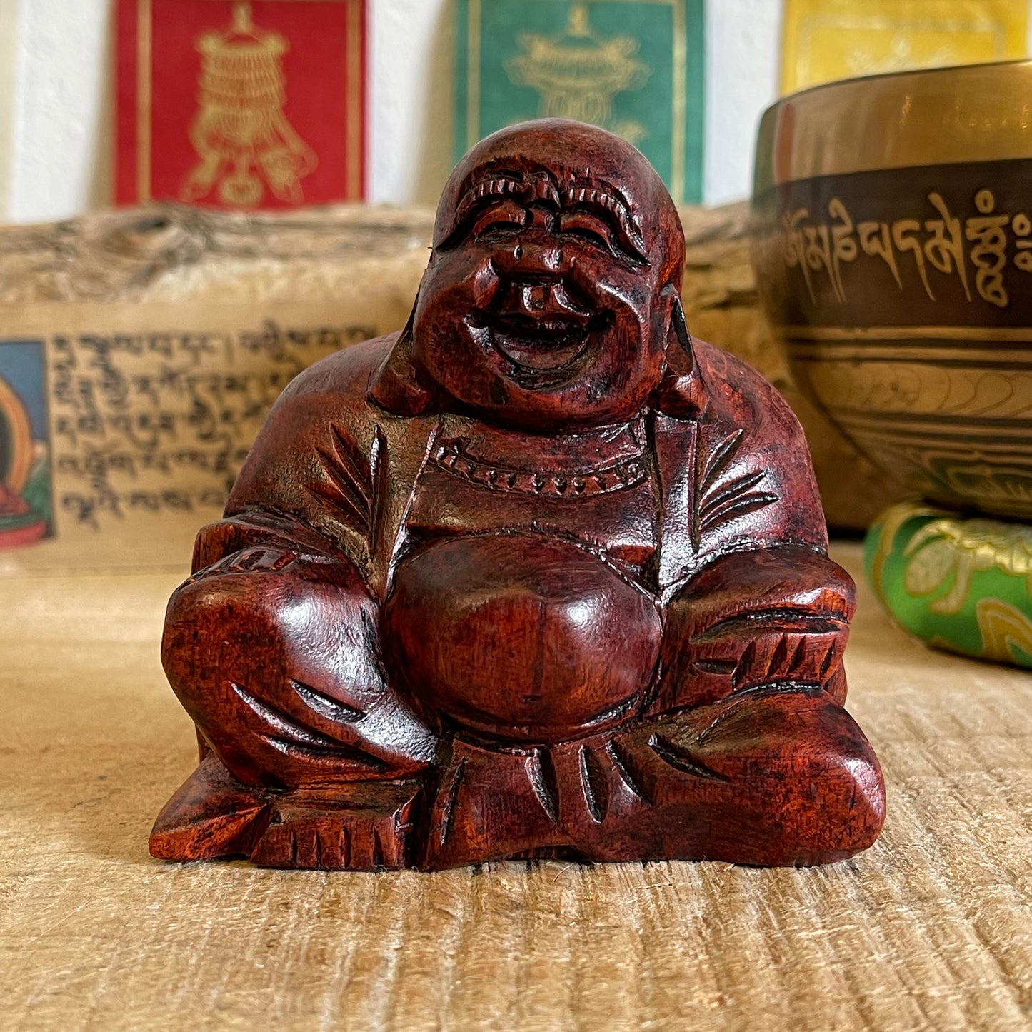 Hand carved Laughing Buddha  Statue 7 cm