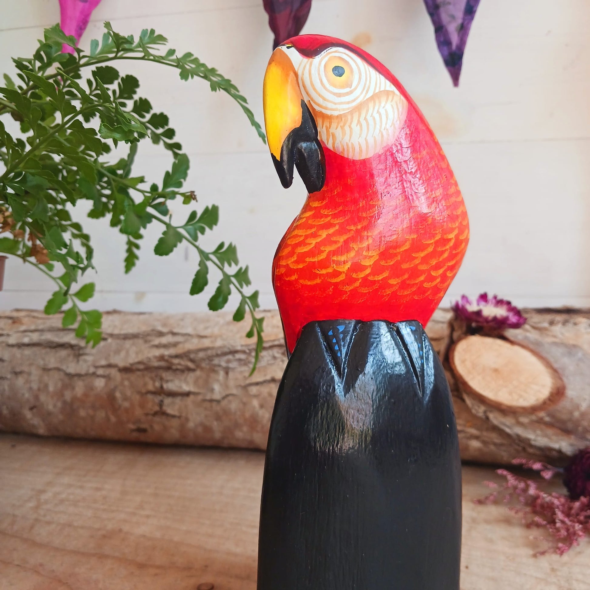 Handmade Parrot Woodcarving