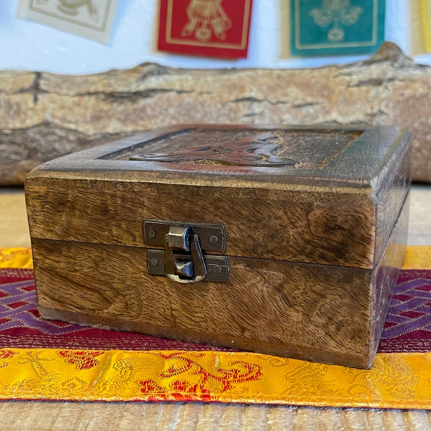 Square Wooden Keepsake Box Buddha