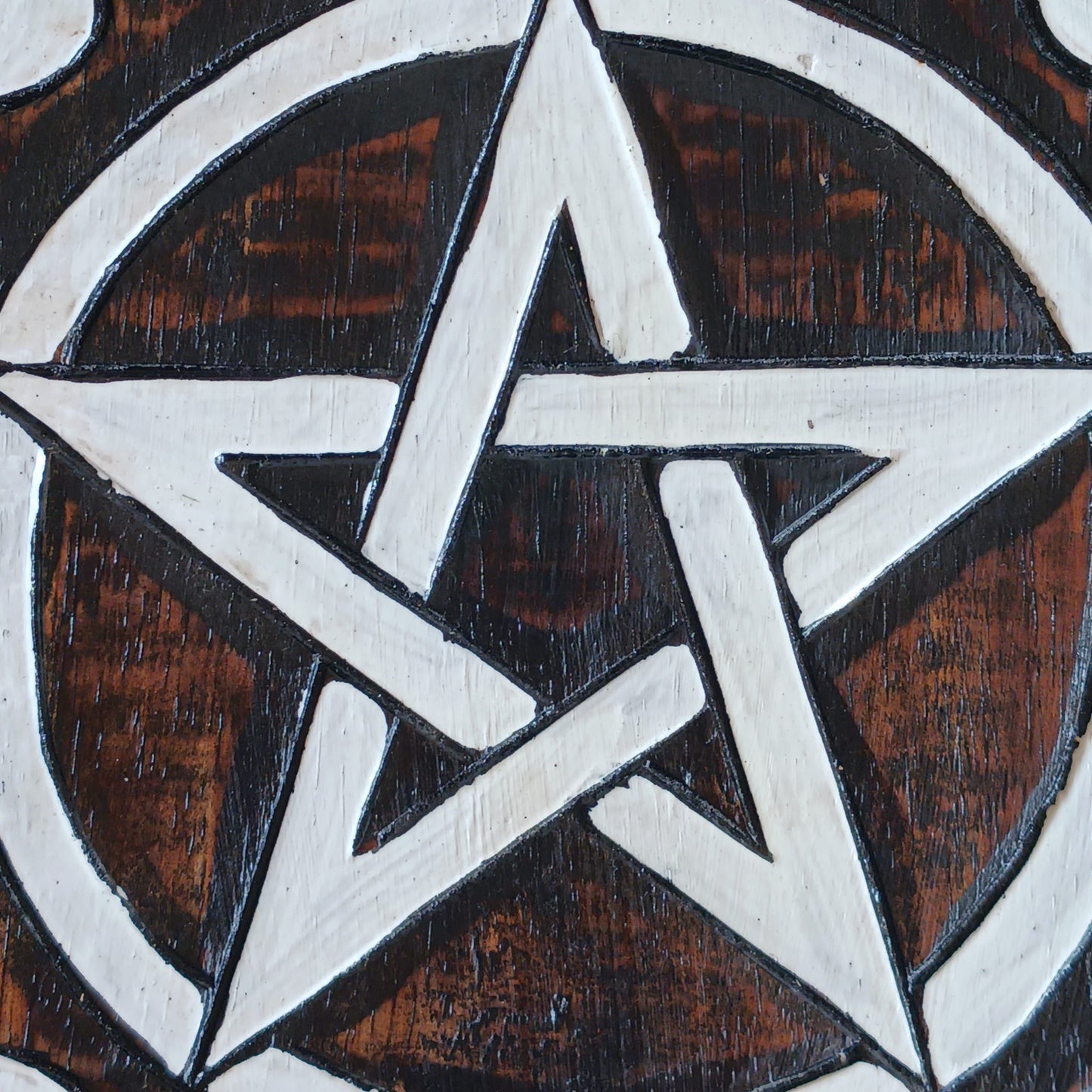 Pentacle Moon Phases Wooden Wall Plaque