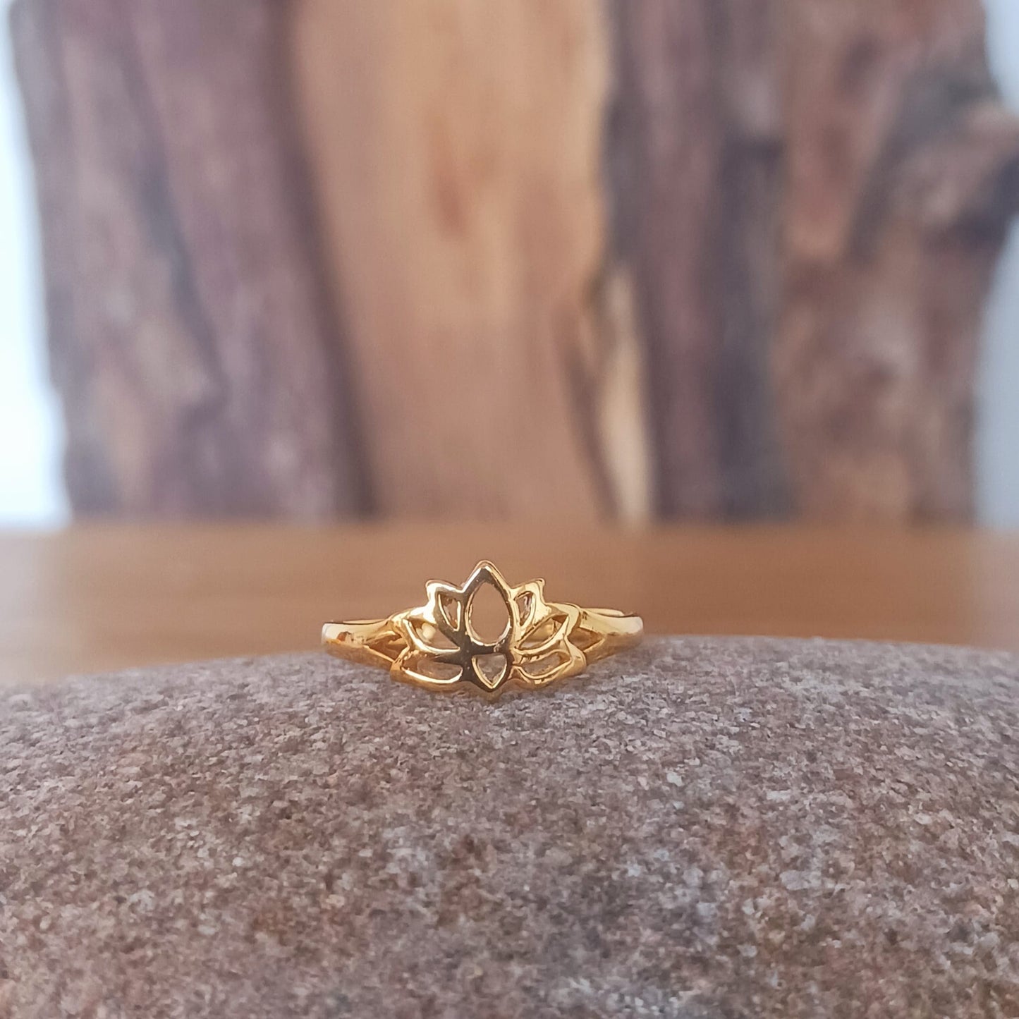 Toe Ring Lotus Leaf band | Gold Plated solid Silver adjustable Toe ring