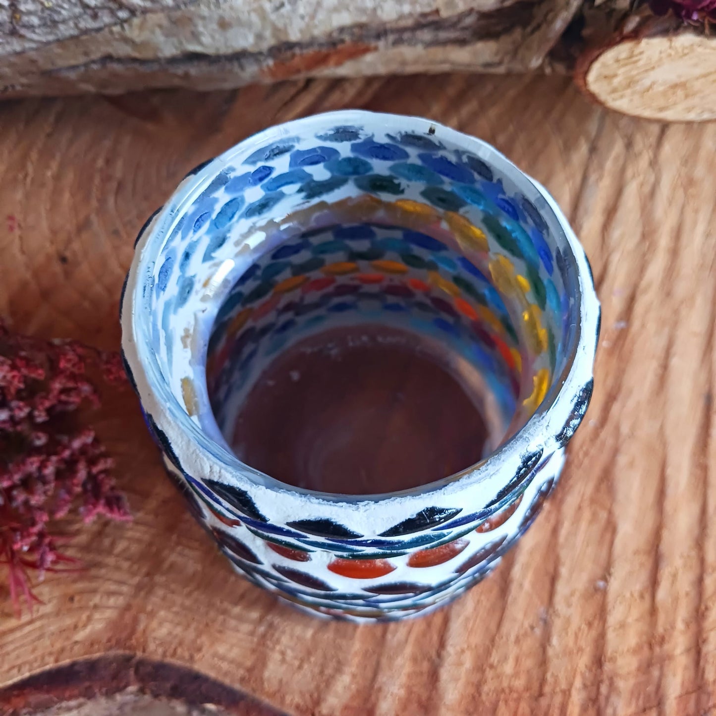 Mosaic Tealight Holder | Chakra Colours