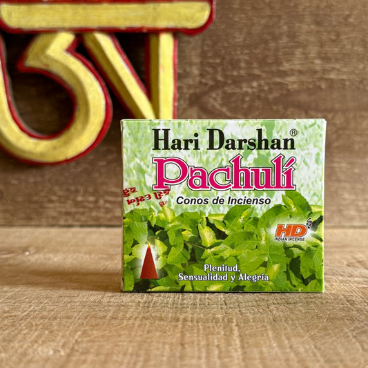 Hari Darshan’s &nbsp;Patchouli Incense Cones bring a chill, relaxed atmosphere to any space. Made with Patchouli , these cones release a mellow scent that’s perfect for meditation or just kicking back. Let their smooth fragrance guide you to a peaceful, centered place where you can truly unwind and vibe easy.