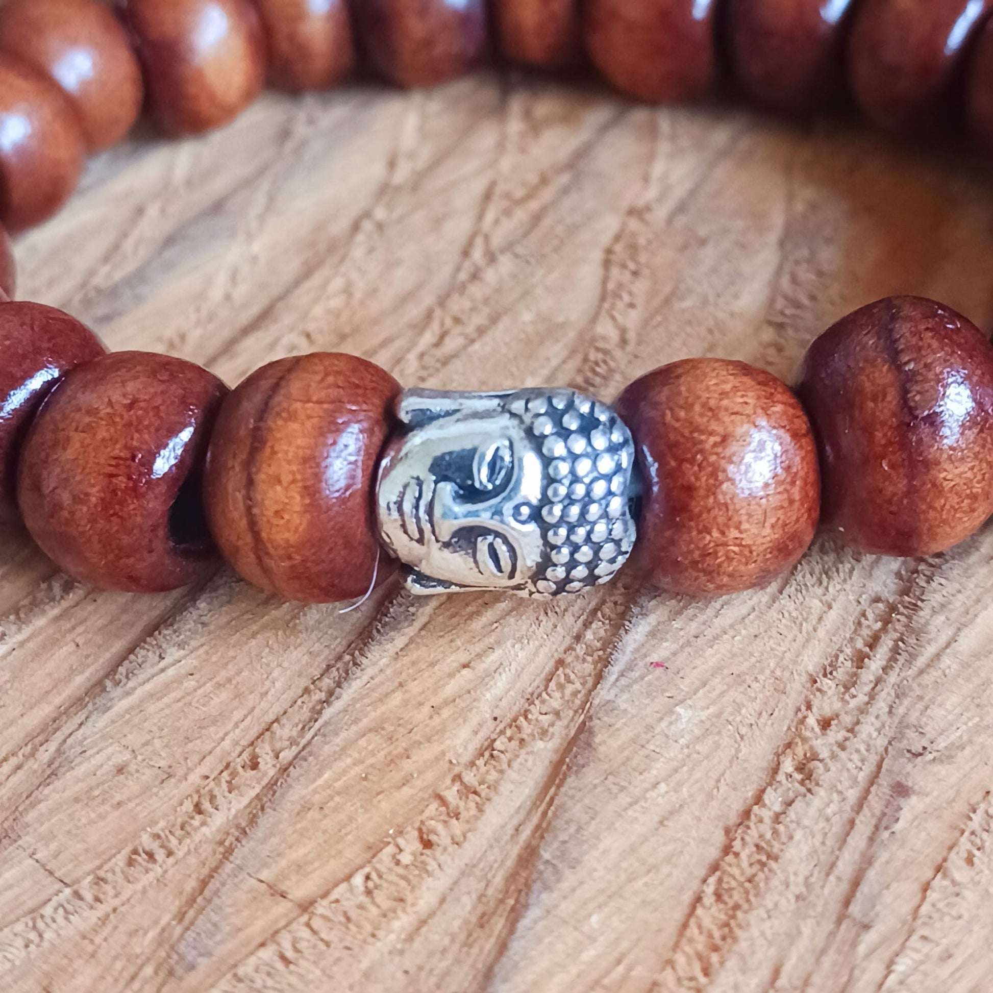 Buddha Wooden Bead Bracelet