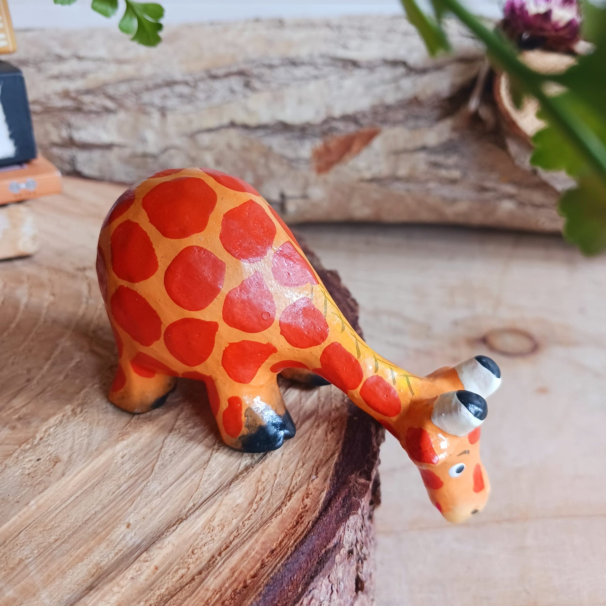 Small Natural Wood Shelf Giraffe